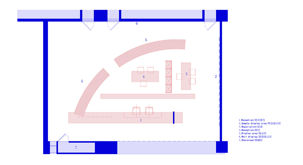 AD ARCHITECTURE creates artistic paint showroom with with irregular geometric lines in China