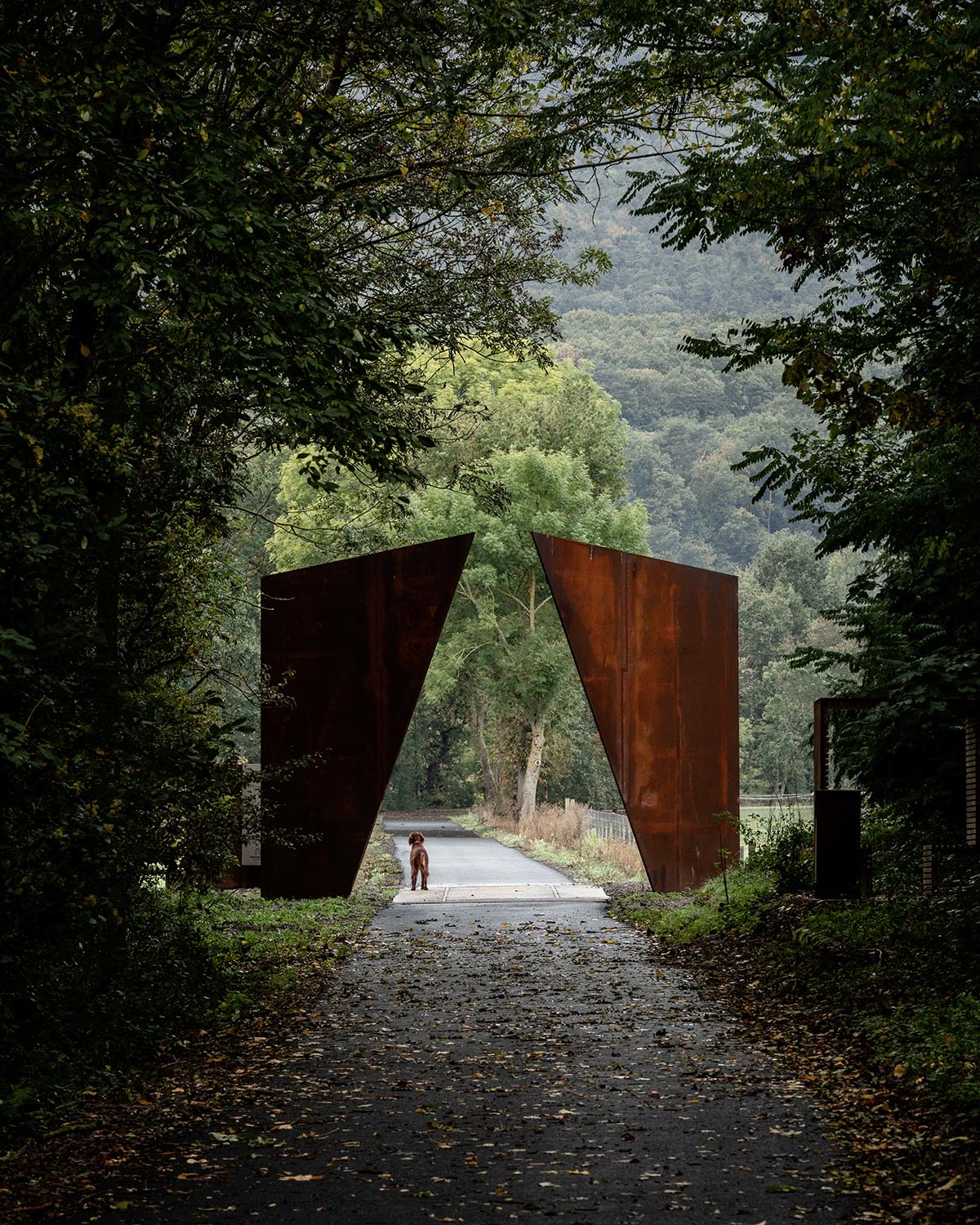 Reiulf Ramstad Arkitekter designs corten steel interventions for hikers on the valley of Rosheim