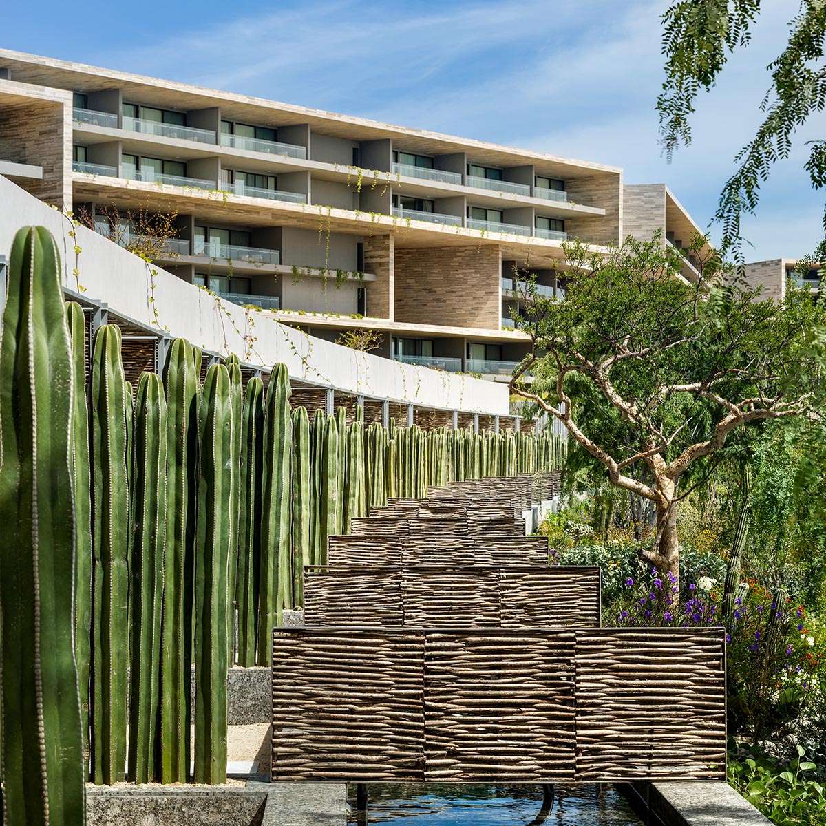 Sordo Madaleno Arquitectos completes hotel with warm materials and rotated volumes in Mexico