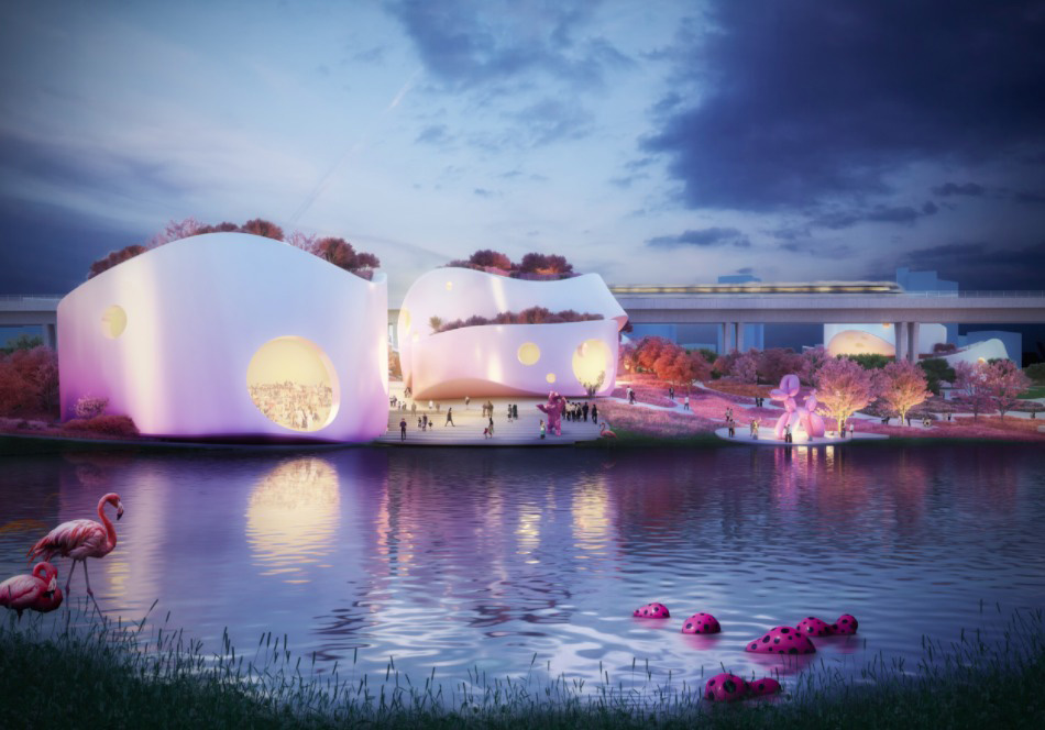 MVRDV unveils its competition proposal for Taoyuan Museum of Art, turning the city into cherry room