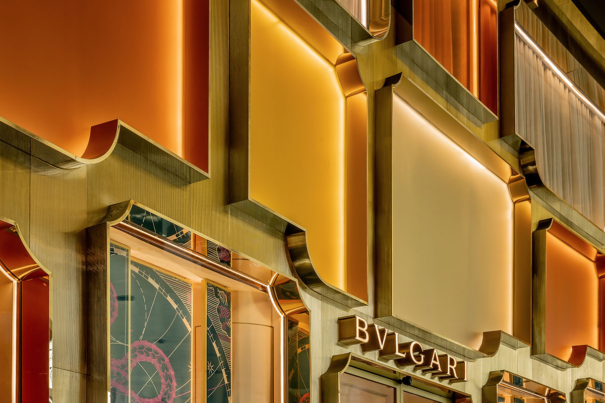 MVRDV's new golden façade for Bvlgari store in Bangkok references to Roman art