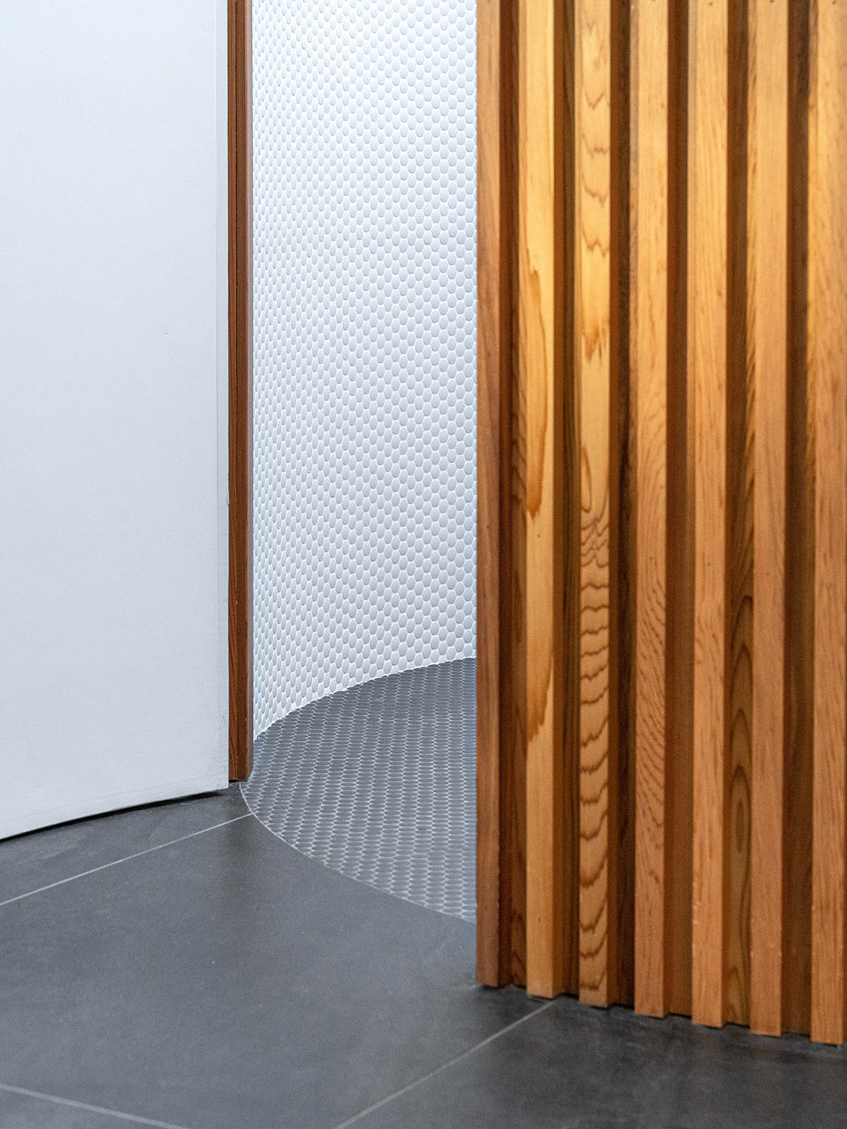 Maurice Martel architecte's pavilion with dark roof is