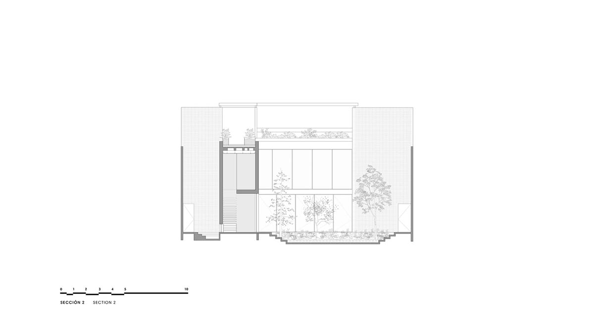 ESRAWE designs house by using red brick pavilion-like volumes in Mexico City