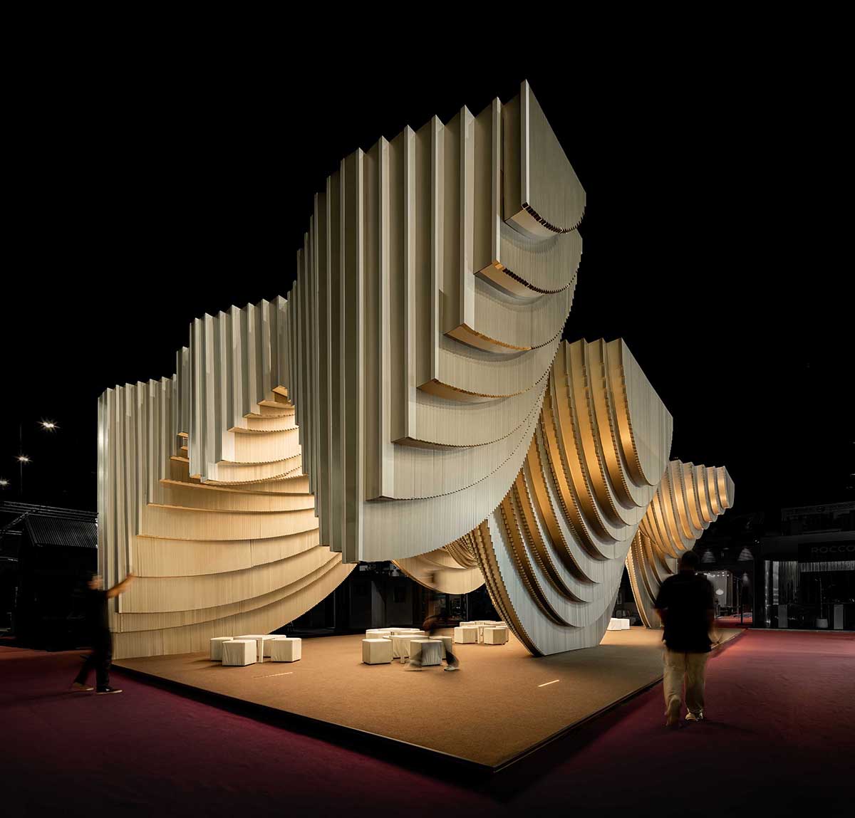 HAS design and research creates public ground interior from disc-like aluminum rods in Bangkok