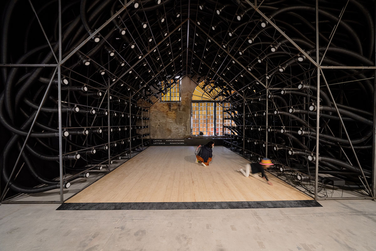 Latvia installs a web of pipes that explore contradictory nature of our relationship with technology