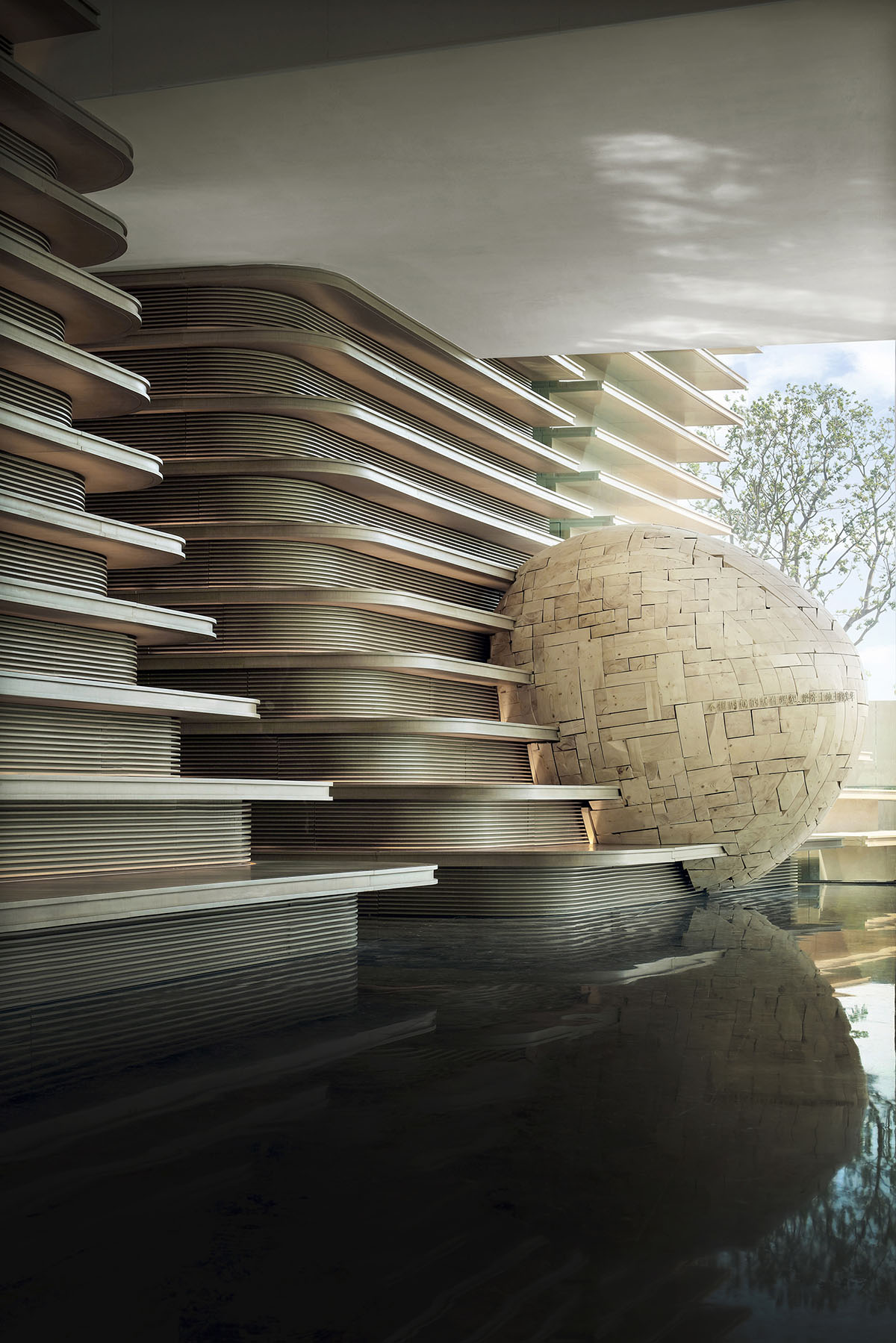 CCD completes interiors of an experimental pavilion above water in Foshan, China