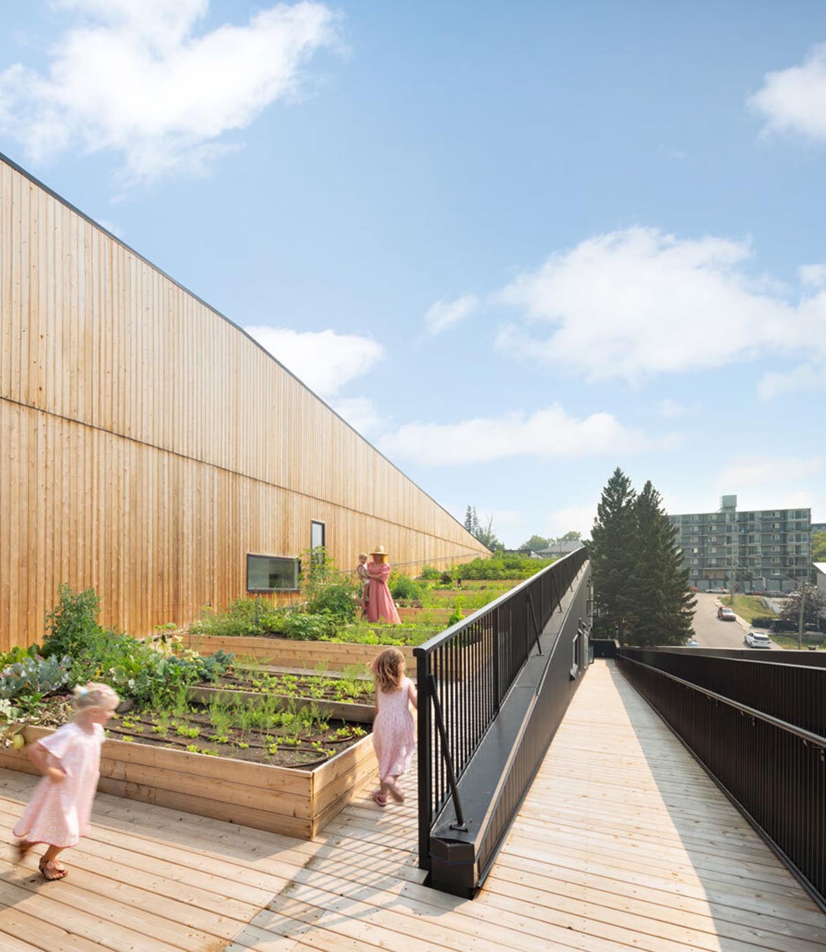 Multi-residential housing by MODA features a barrier-free rooftop urban farm in Calgary