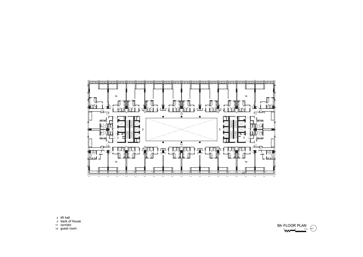 Plan Architect built gridded hotel that features cave-like entrance in ...