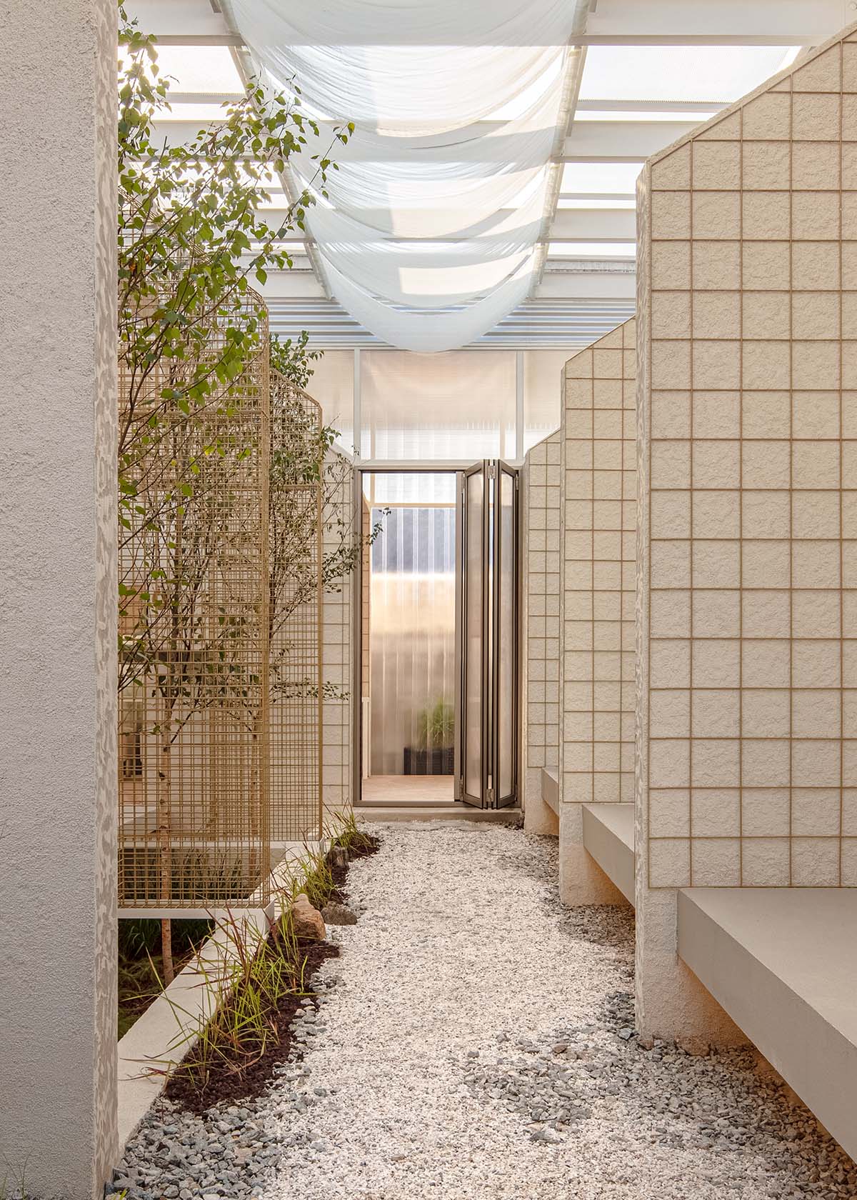 one-aftr converts old factory buildings into a fragmented cafe in South Korea