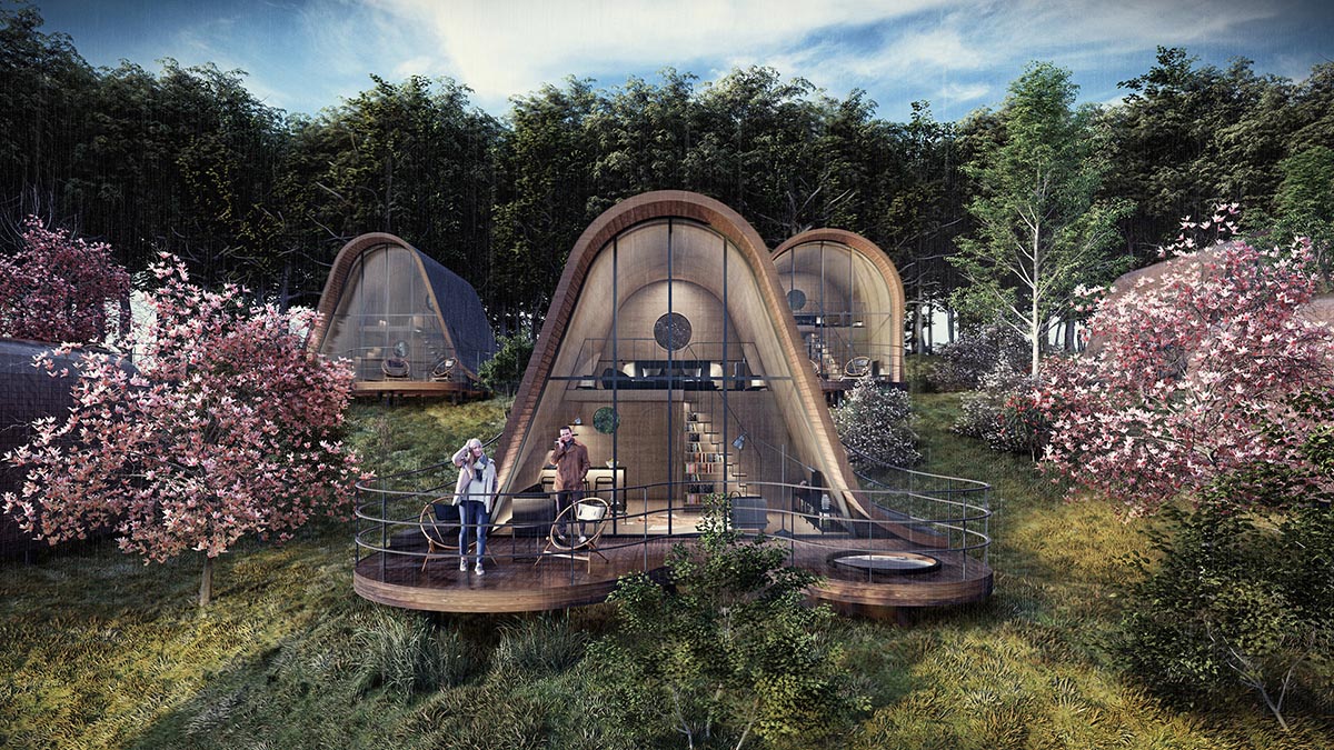 Melike Altınışık Architects unveils eco-friendly holiday resort with undulating timber roofs