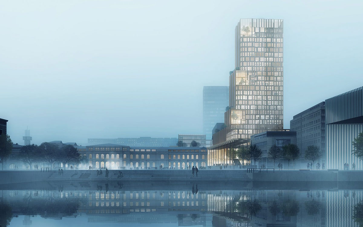 Reiulf Ramstad Arkitekter and CF Møller propose tower featuring stacked glass boxes in Oslo