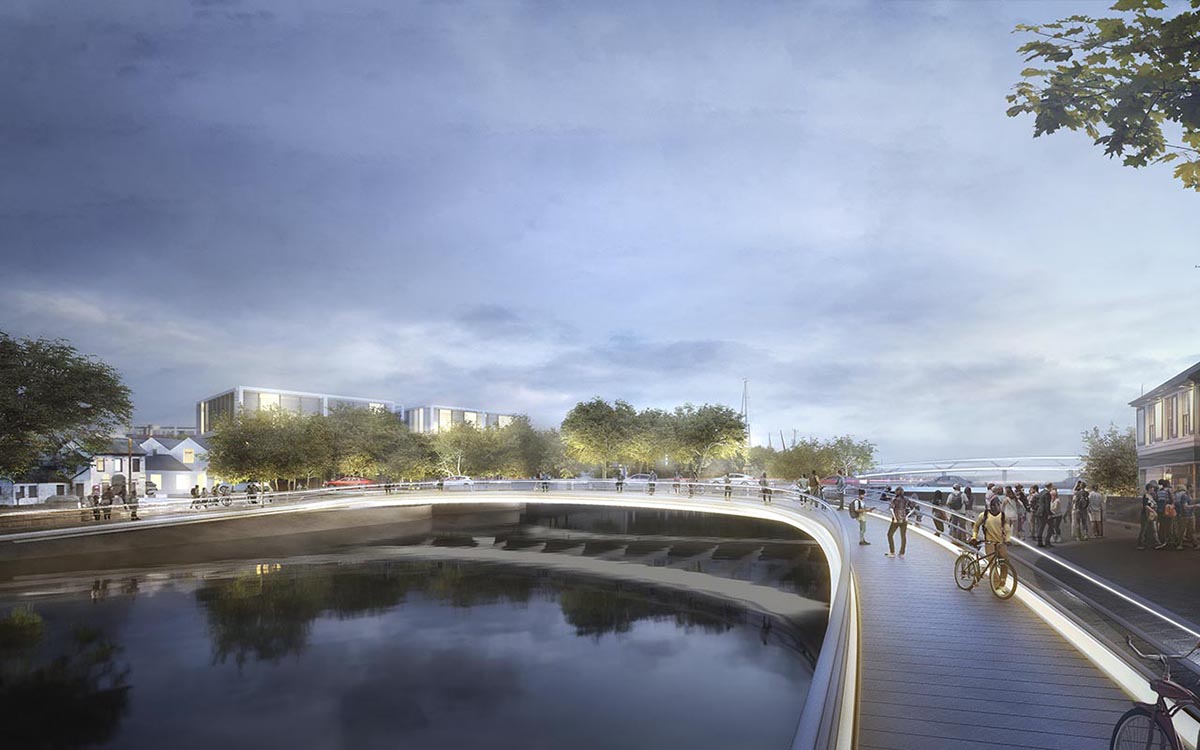 Foster + Partners proposes new bridges with public spaces to elevate Ipswich district