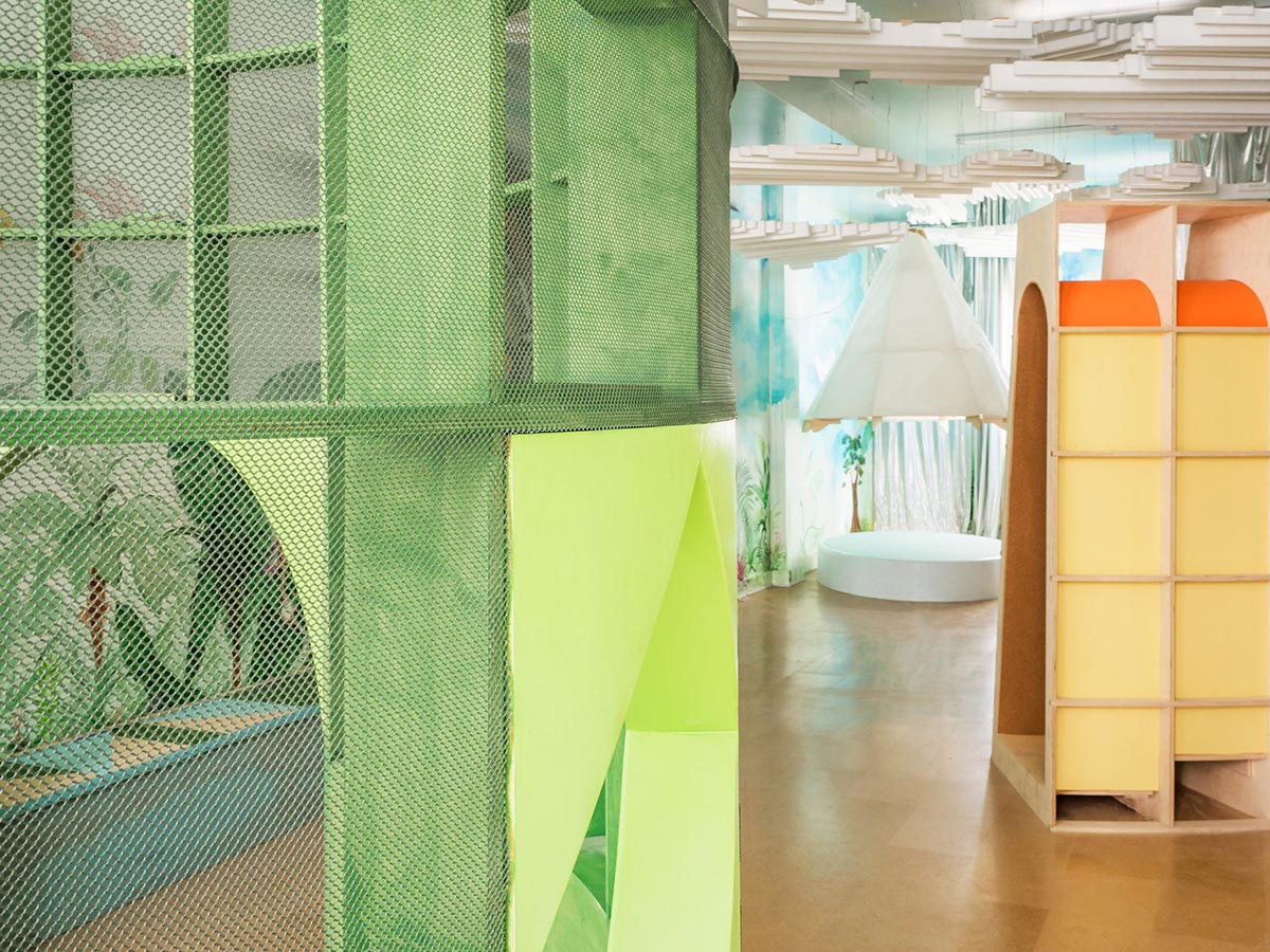 Architensions uses abstract elements of nature for children's playground made of plywood structures