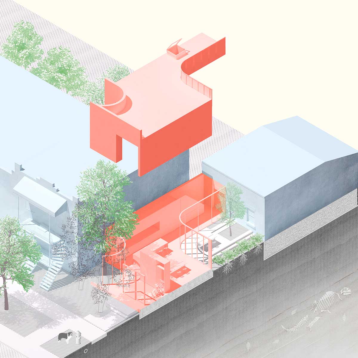 TBA adds curved and textured pale brick volume to Montreal’s heterogenous family neighborhood