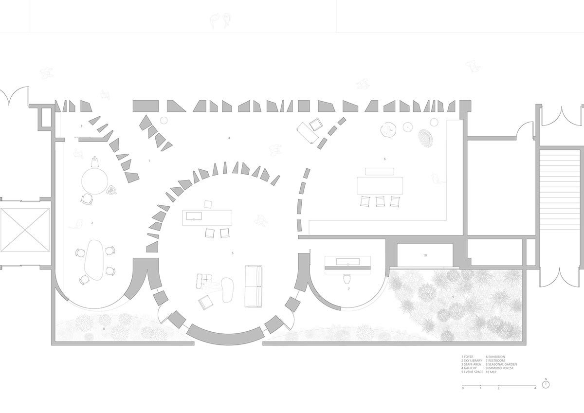 HAS design and research reinterprets stone forest with fragment columns inside furniture museum