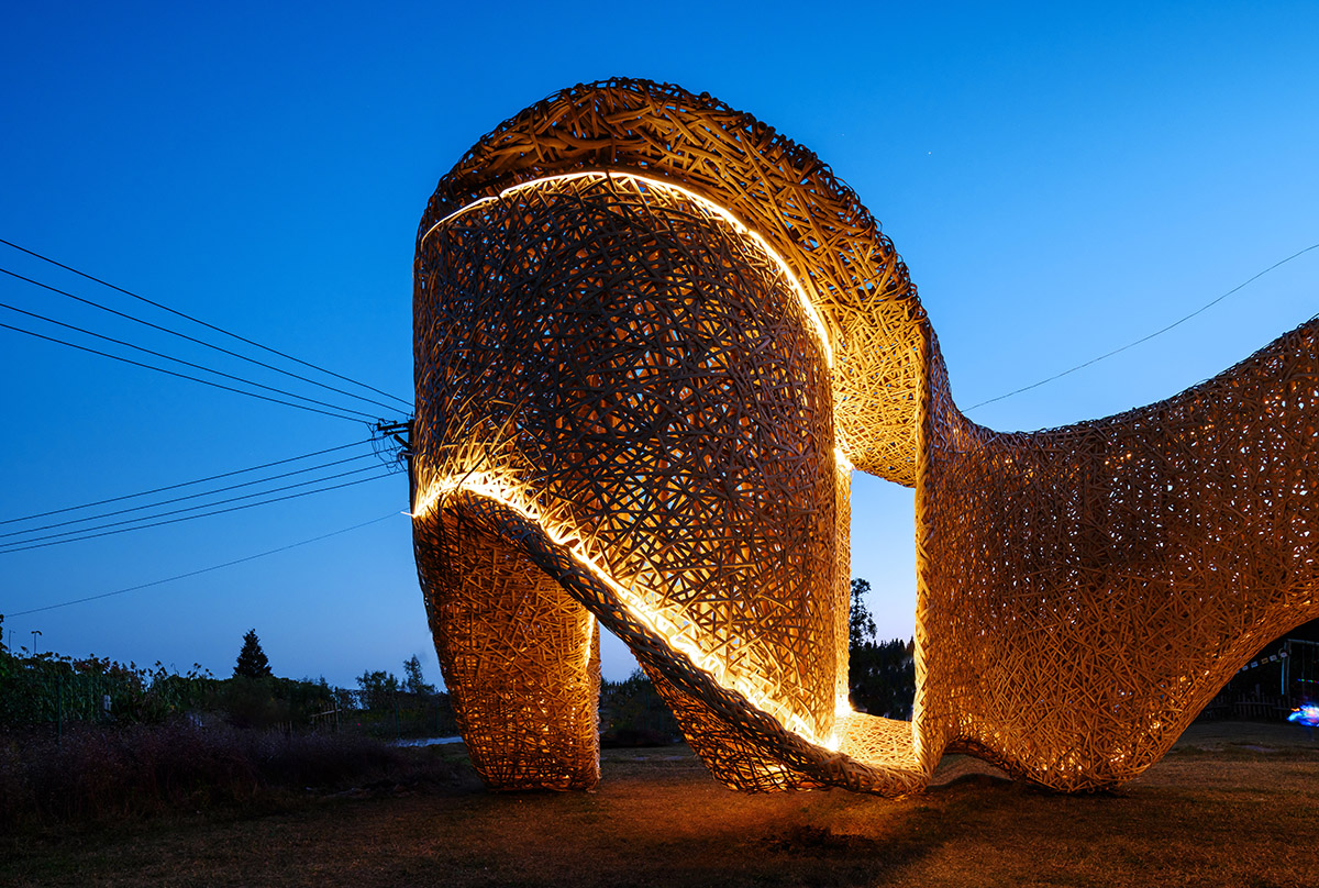 LIN architecture built meandering bamboo pavilion as a social generator in rural China