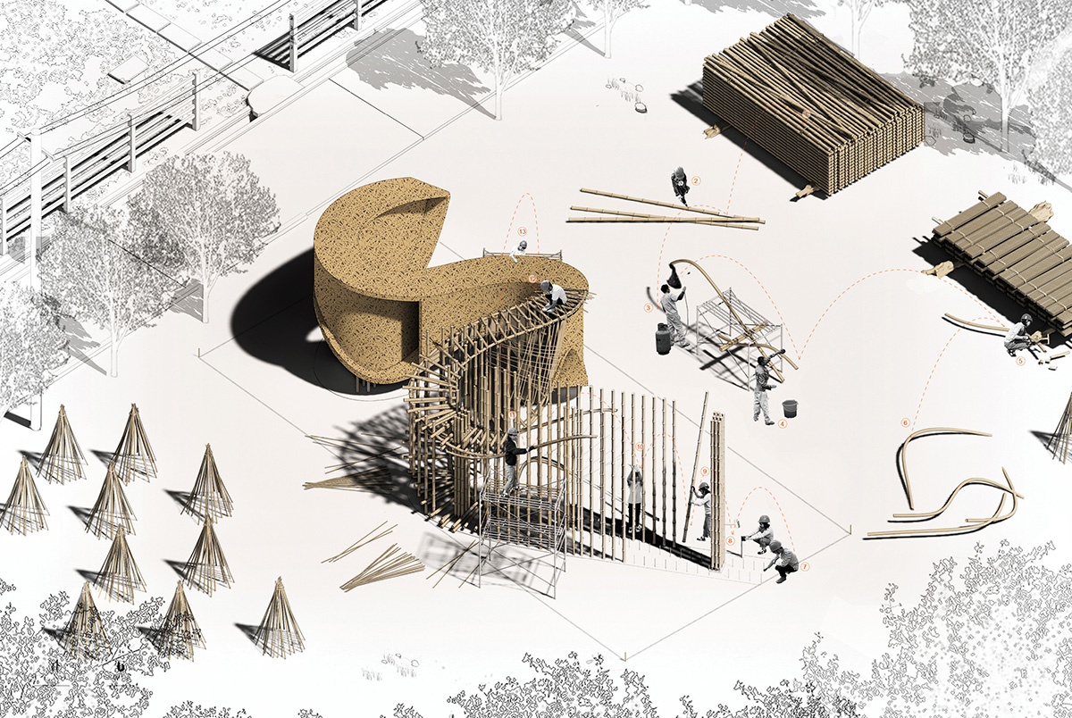 LIN architecture built meandering bamboo pavilion as a social generator in rural China