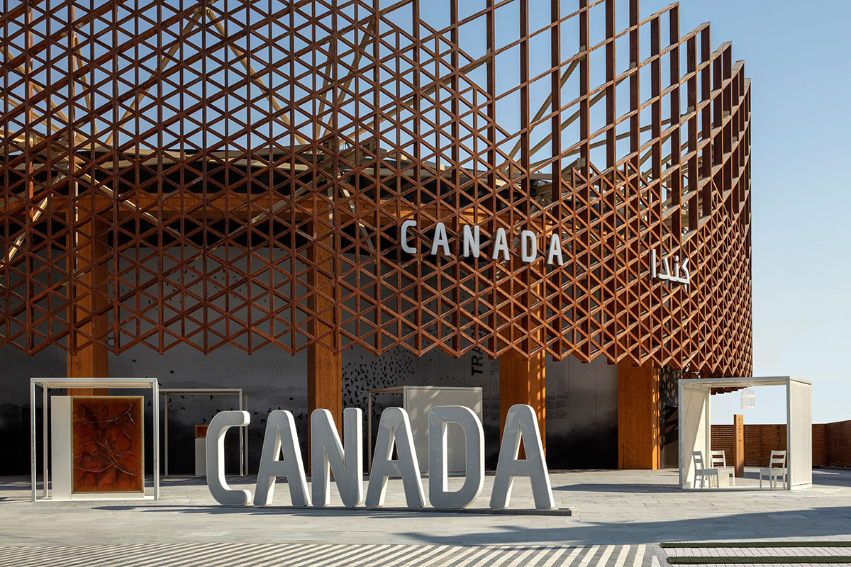 Canadian Pavilion features wooden lattice façade inspired by Middle East elements at Expo Dubai