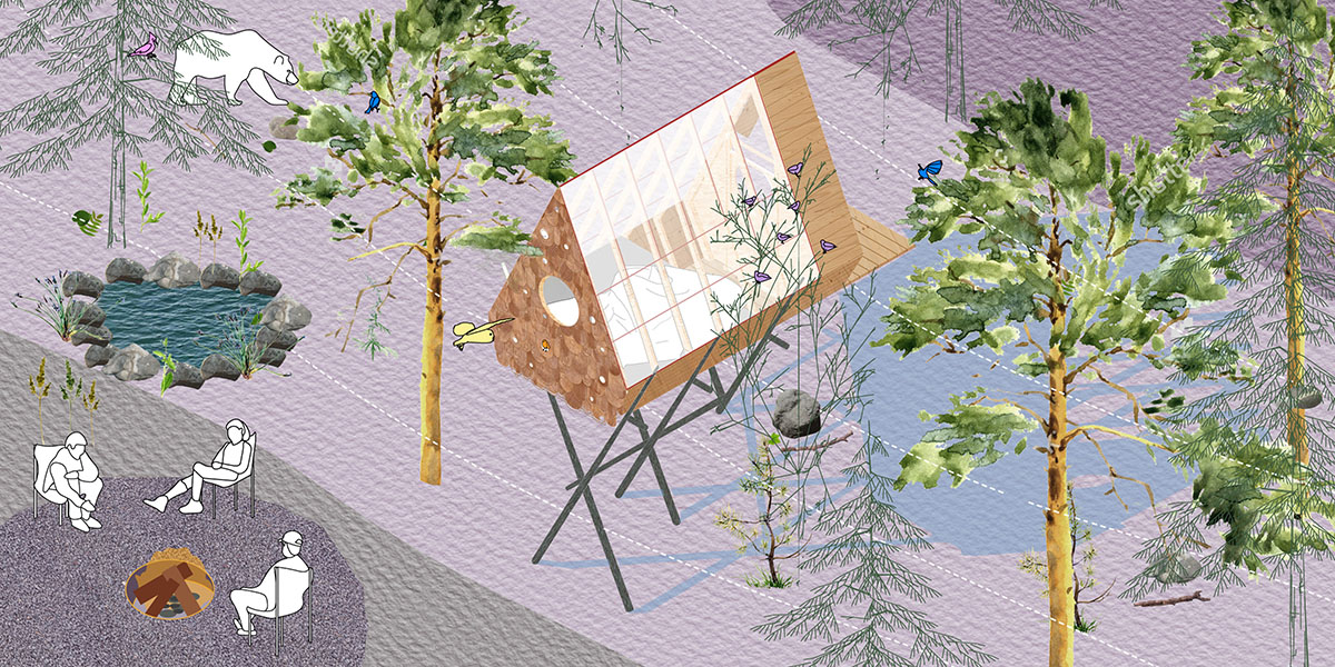 Studio North's Bird Hut not only serves for local birds but also for travellers in Canada