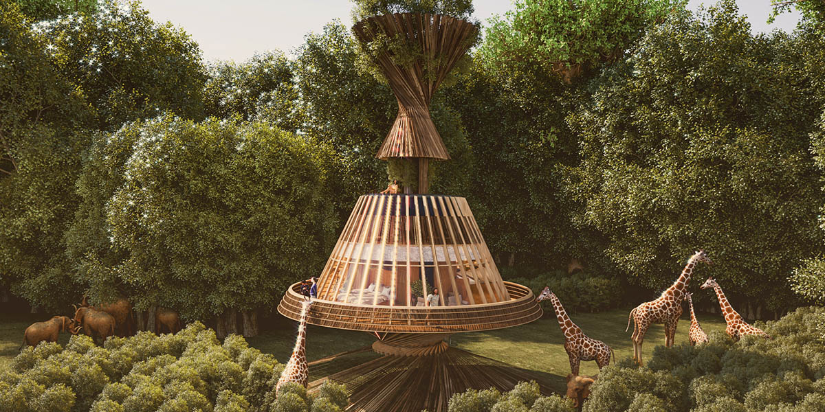 MASK Architects reveals world's first eco-tourism resort producing its own water from air in Africa