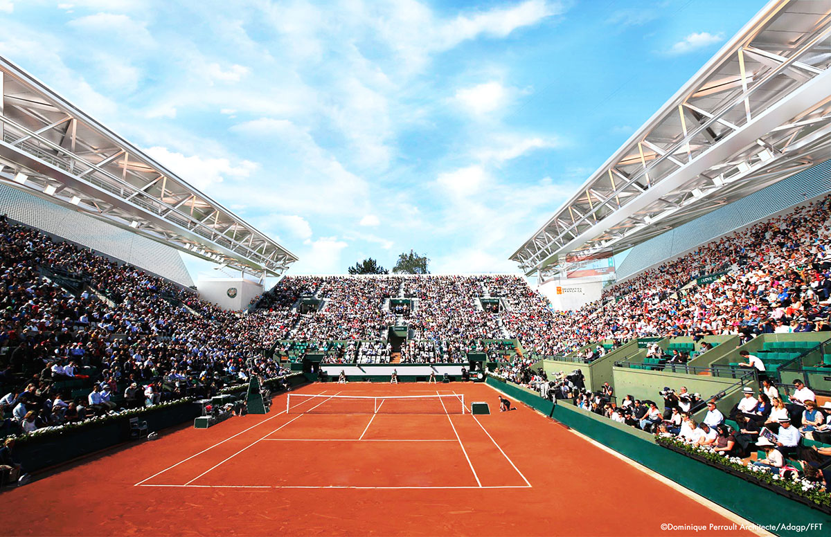 Dominique Perrault designs retractable roof on Suzanne Lenglen Tennis Court in Paris