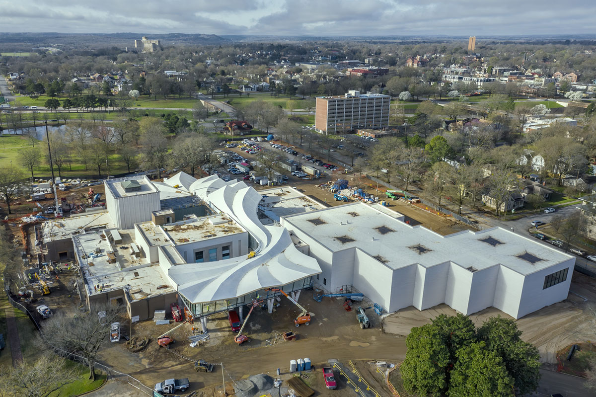 Studio Gang's Arkansas Museum of Fine Arts takes shape with folded concrete roof in Little Rock
