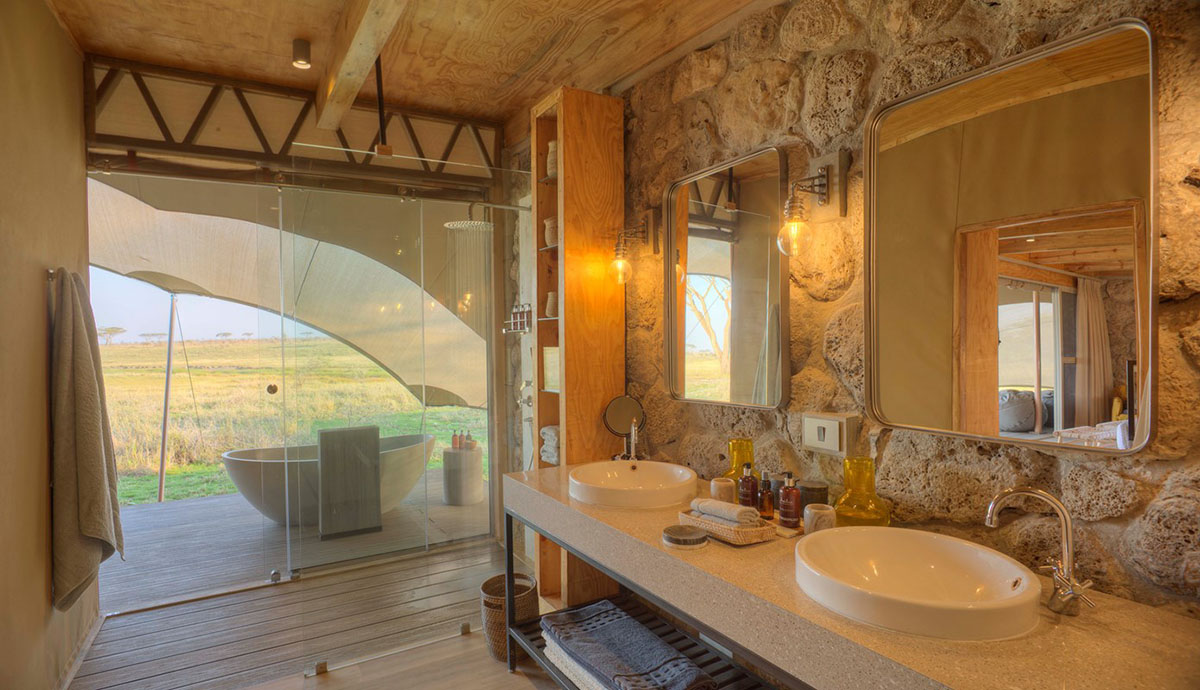 Newly refurbished guest cabin covered by tent provides wildlife experience in Tanzania’s Serengeti