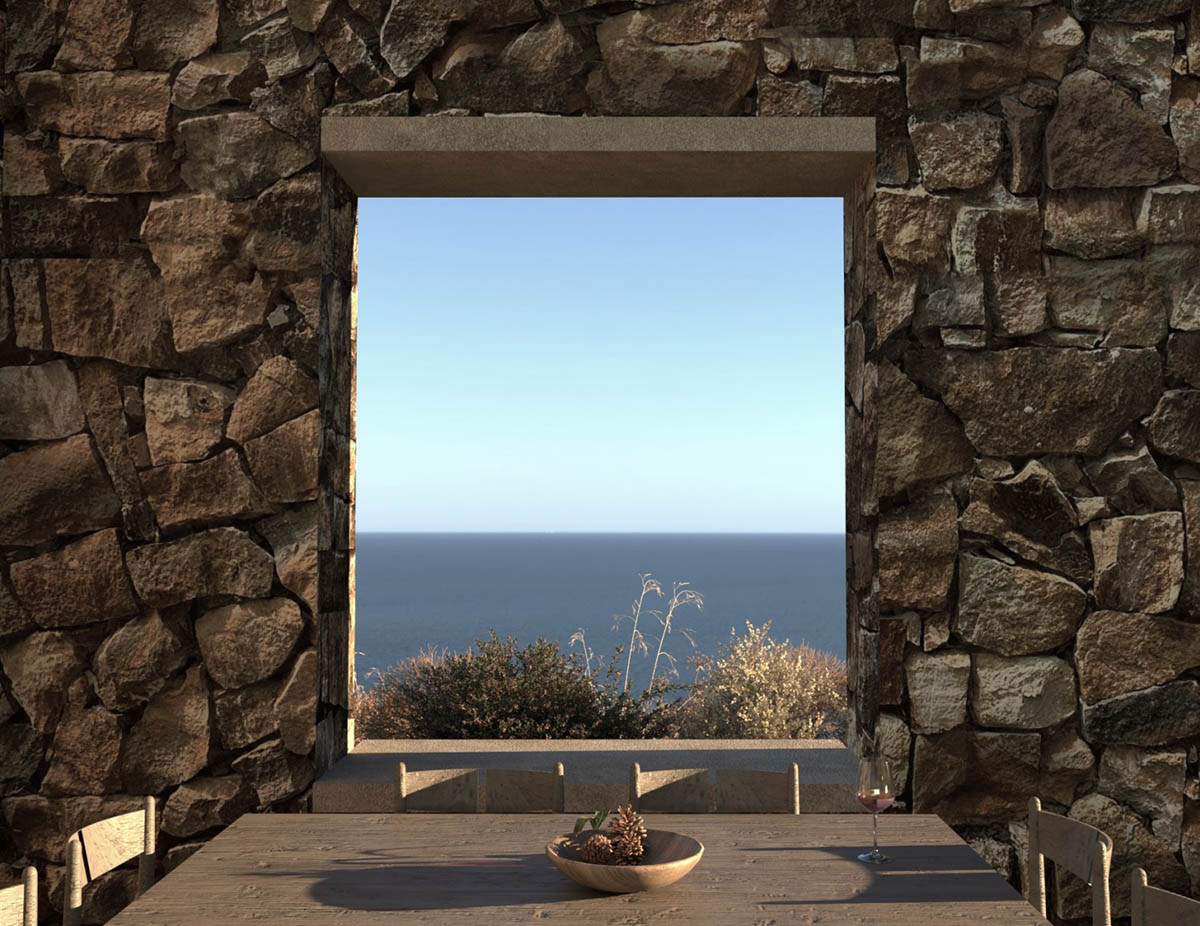 ONUS Architecture Studio designs a net-zero residence embedded in the cycladic terrain in Greece 