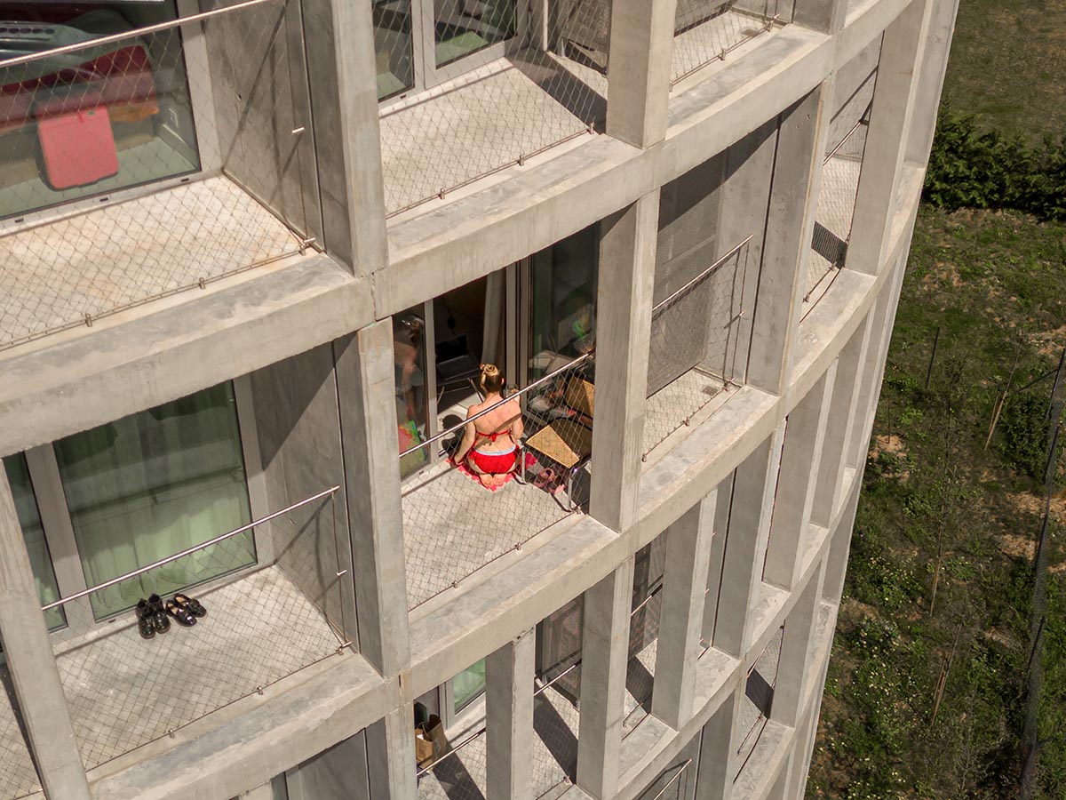 OODA completes cylindrical student housing with colonnaded skin in Porto, Portugal