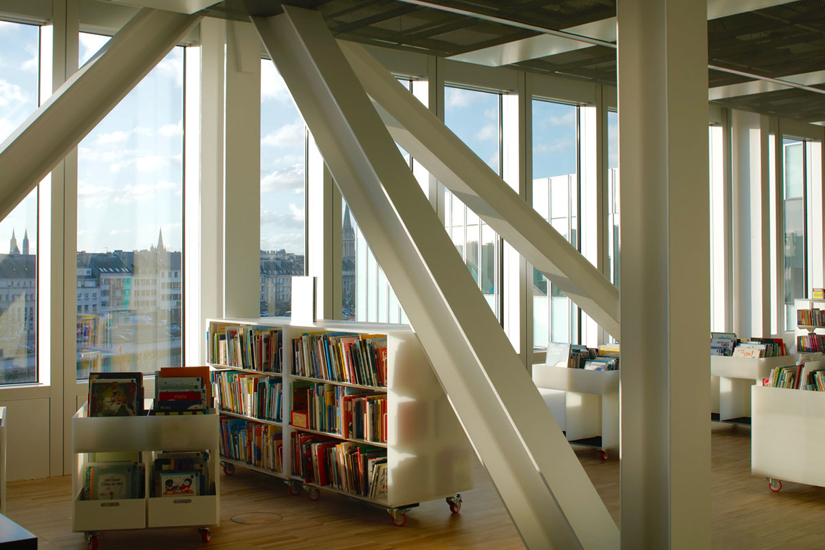 X-shaped Library designed by OMA and Barcode Architects opened to the public in Normandy