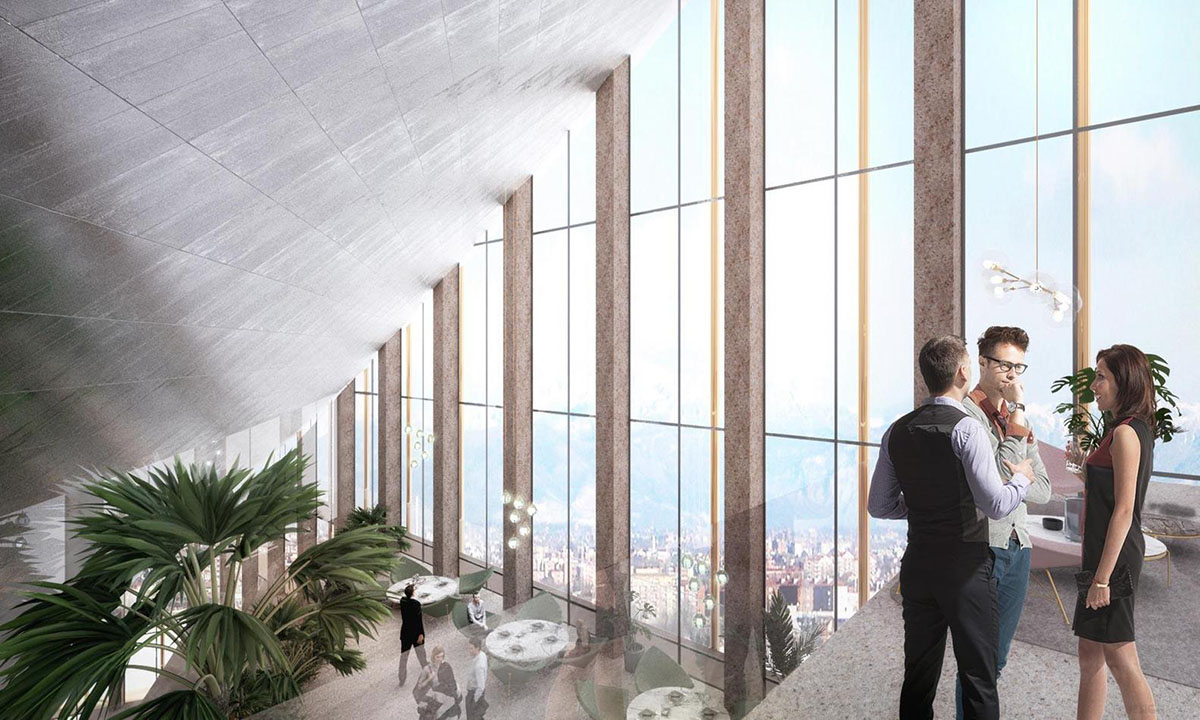 BIG releases design for CityLife Milan with 140-m long hanging roof structure