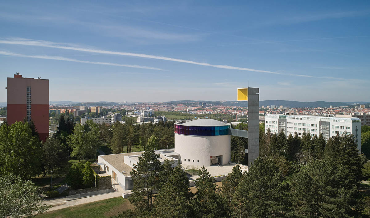 Atelier Štěpán designs Church of Beatified Restituta that features a circular rainbow window in Brno
