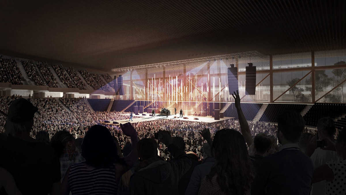 BIG releases new plans for chequerboard-domed sports and music venue in Austin