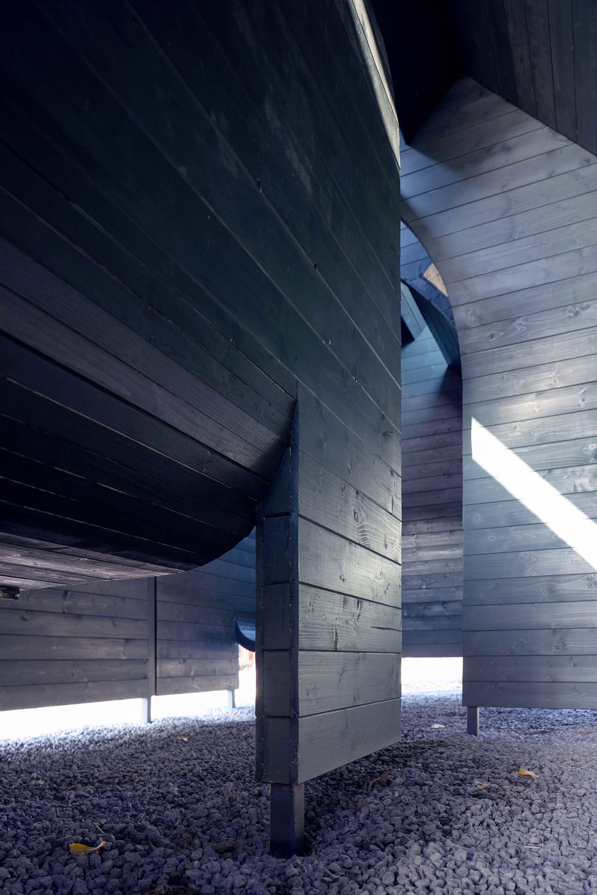 Various elements of human behavior inform black-clad wooden pavilion designed by LIN Architects 