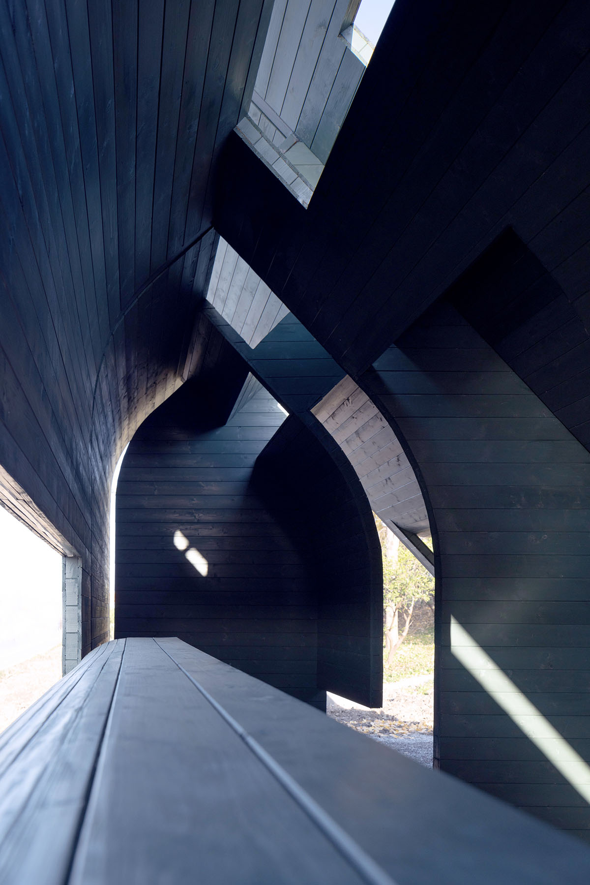 Various elements of human behavior inform black-clad wooden pavilion designed by LIN Architects 