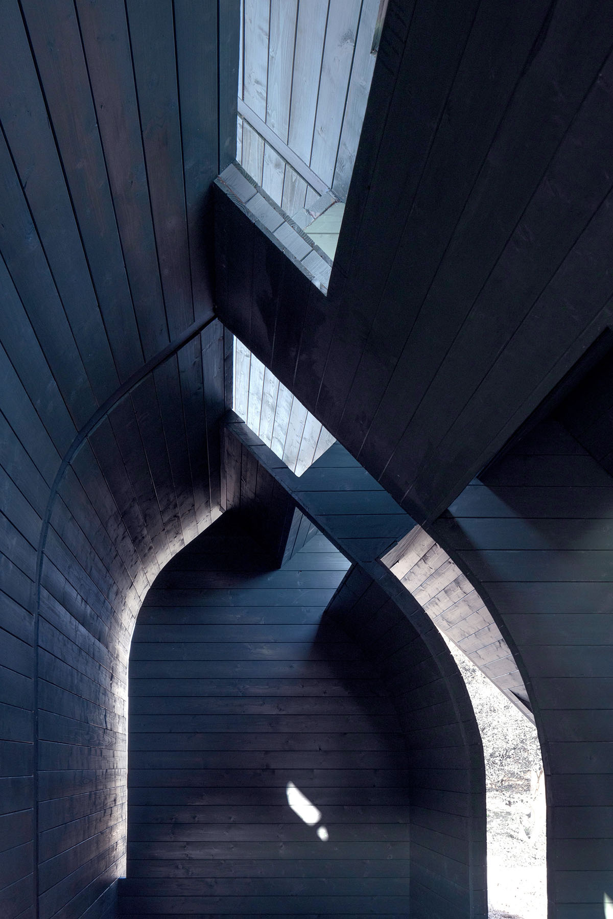 Various elements of human behavior inform black-clad wooden pavilion designed by LIN Architects 