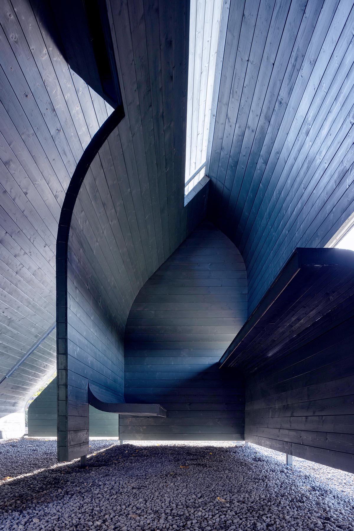 Various elements of human behavior inform black-clad wooden pavilion designed by LIN Architects 