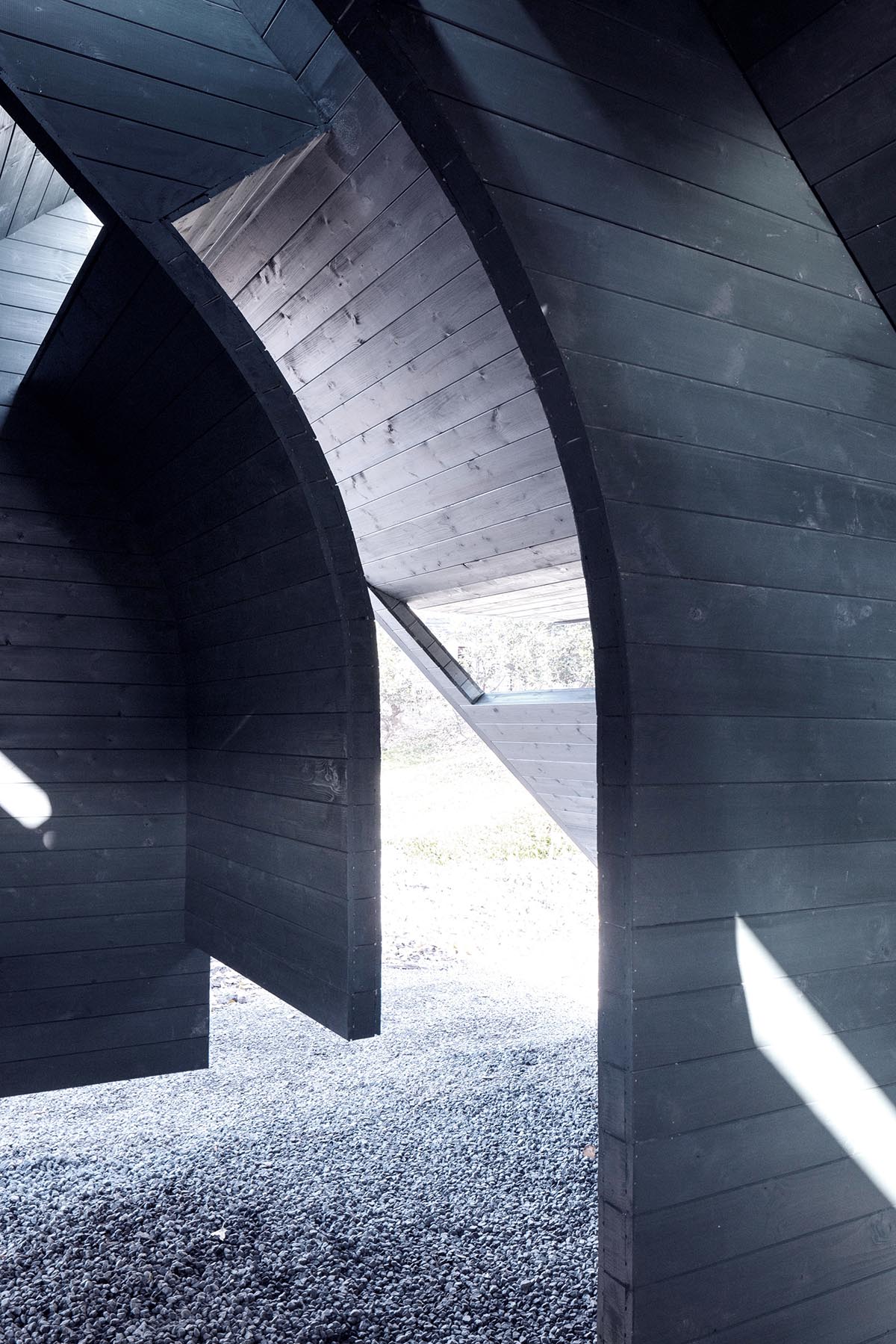 Various elements of human behavior inform black-clad wooden pavilion designed by LIN Architects 