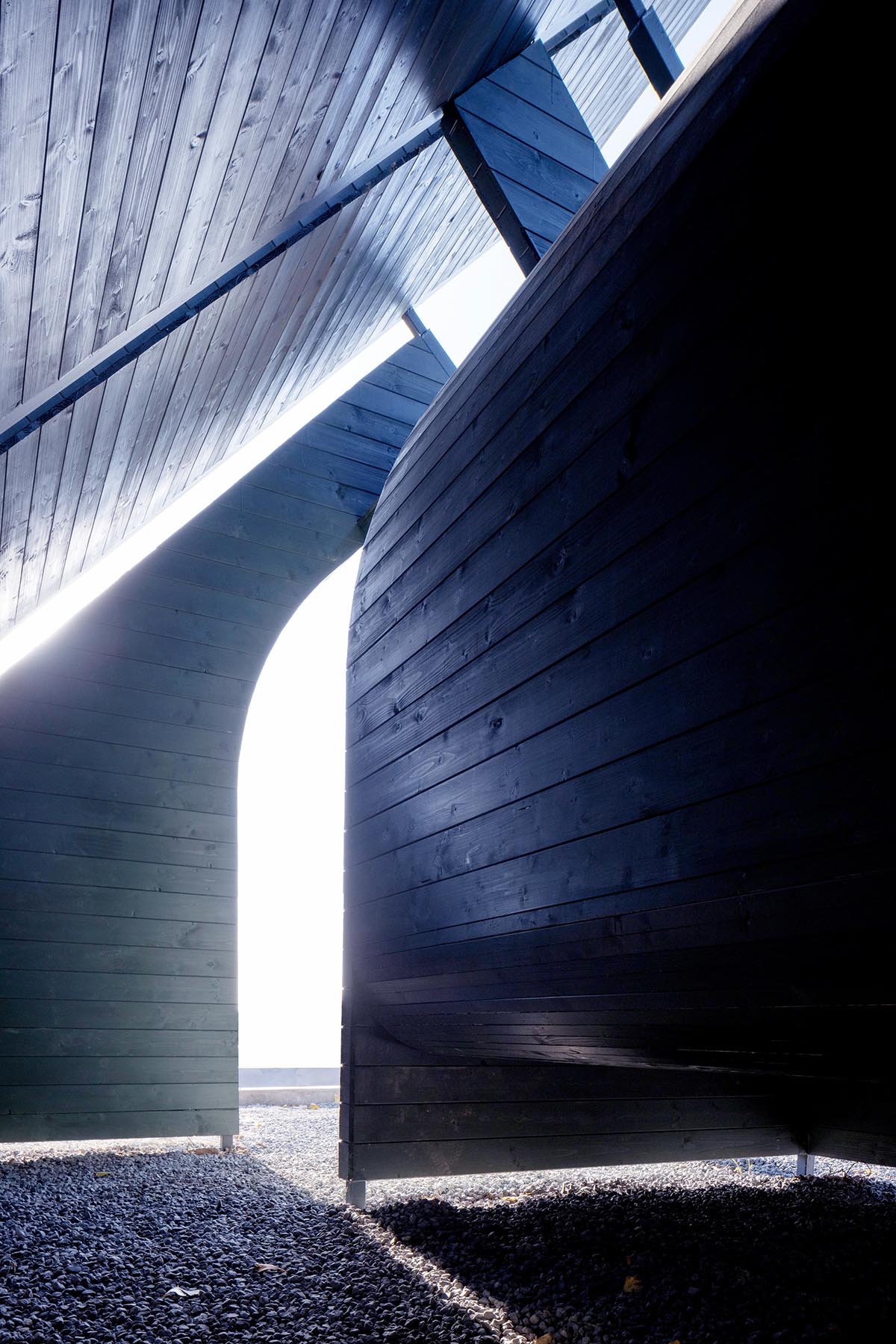 Various elements of human behavior inform black-clad wooden pavilion designed by LIN Architects 