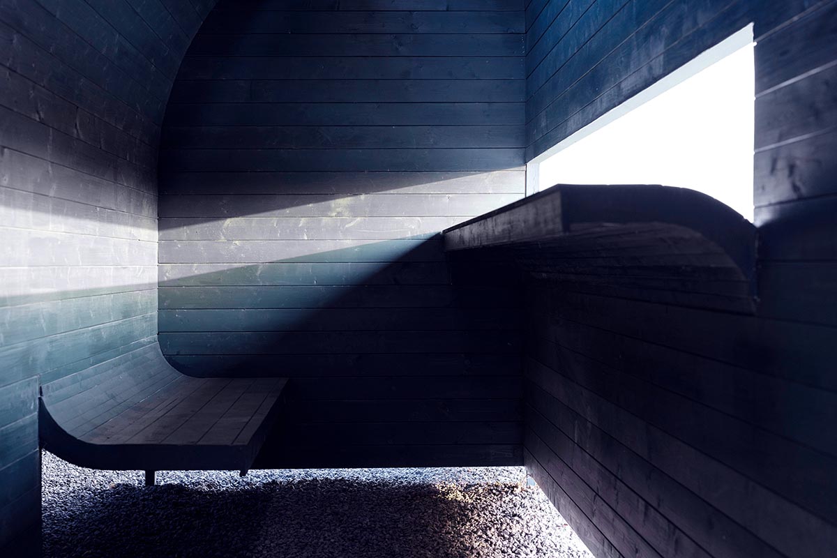 Various elements of human behavior inform black-clad wooden pavilion designed by LIN Architects 