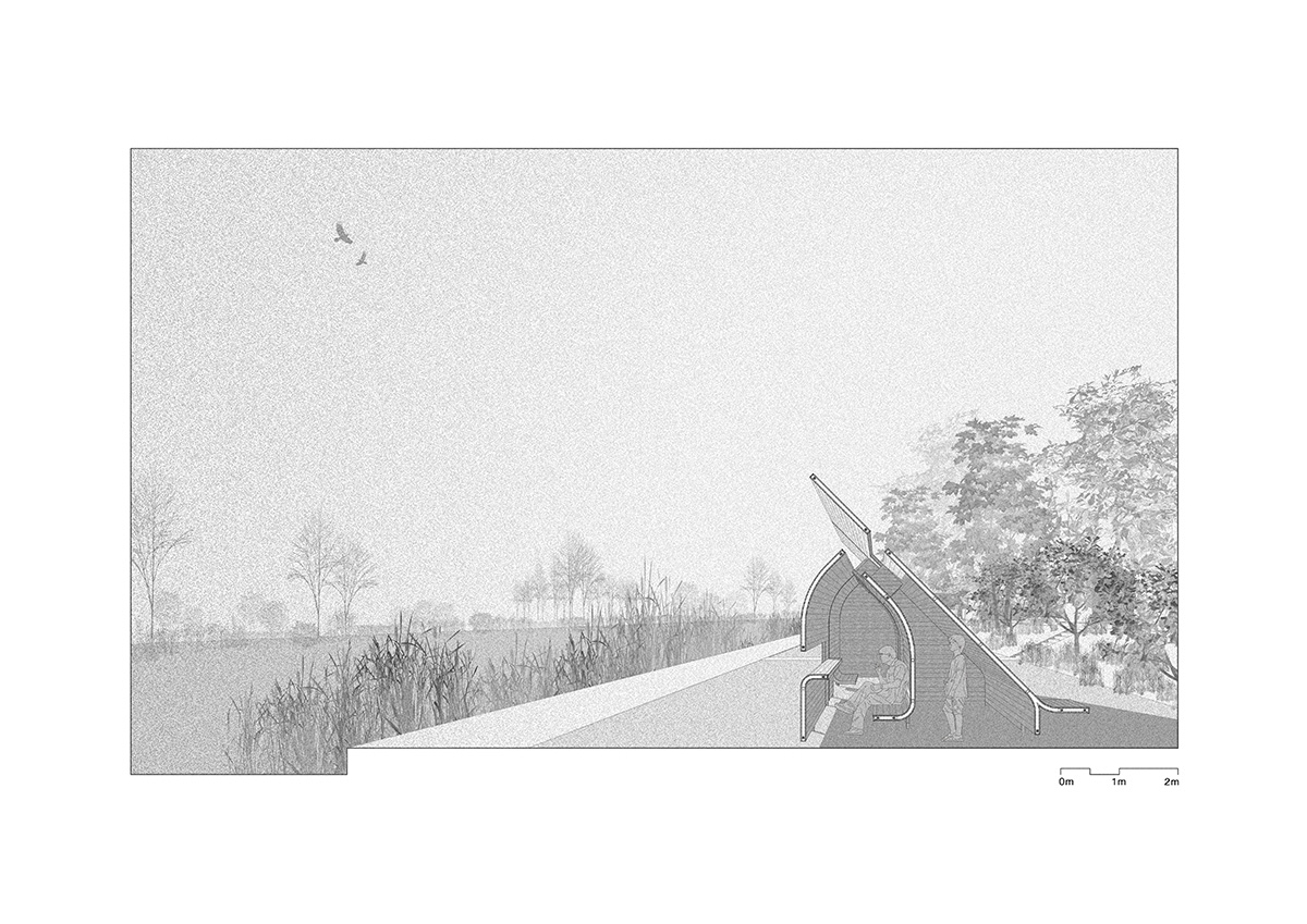 Various elements of human behavior inform black-clad wooden pavilion designed by LIN Architects 