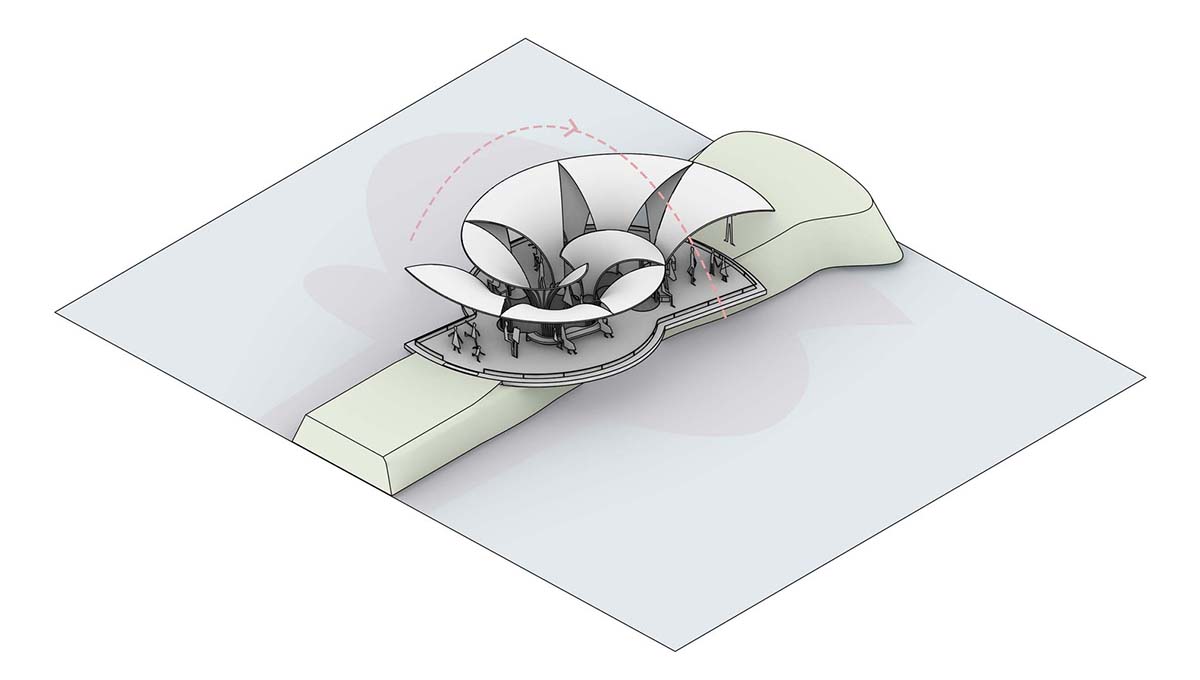 This Urban Park Micro Renovation enriches the use of public space with shell-like bamboo structures