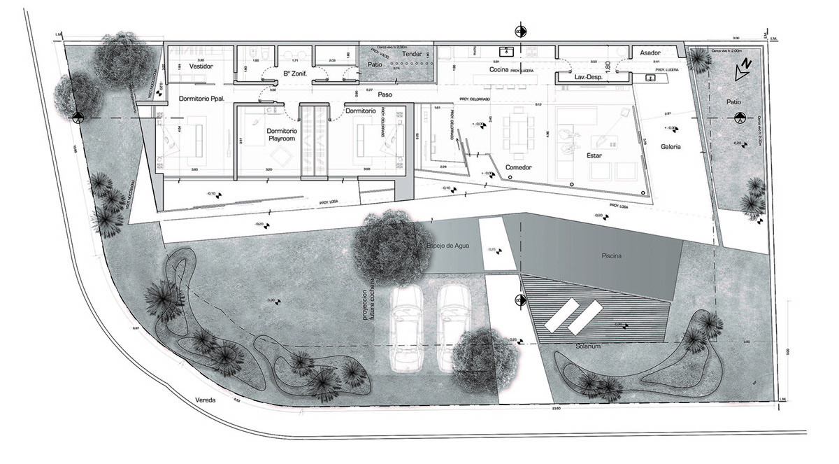 Sincresis Arquitectos designs cross-shaped family house on the outskirts of Córdoba