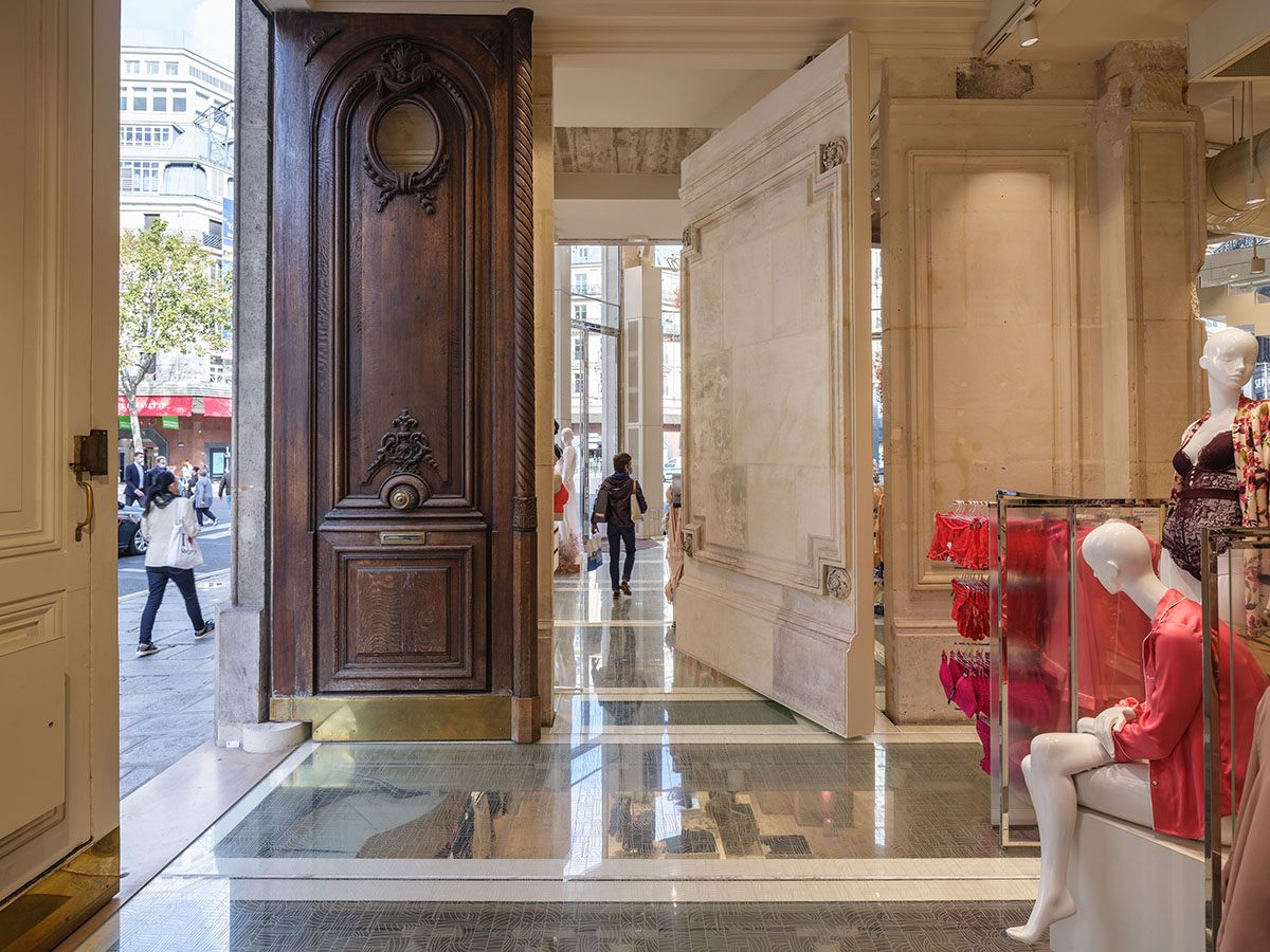 MVRDV renovates 19th-century Haussmann building with glass floor for a lingerie store in Paris