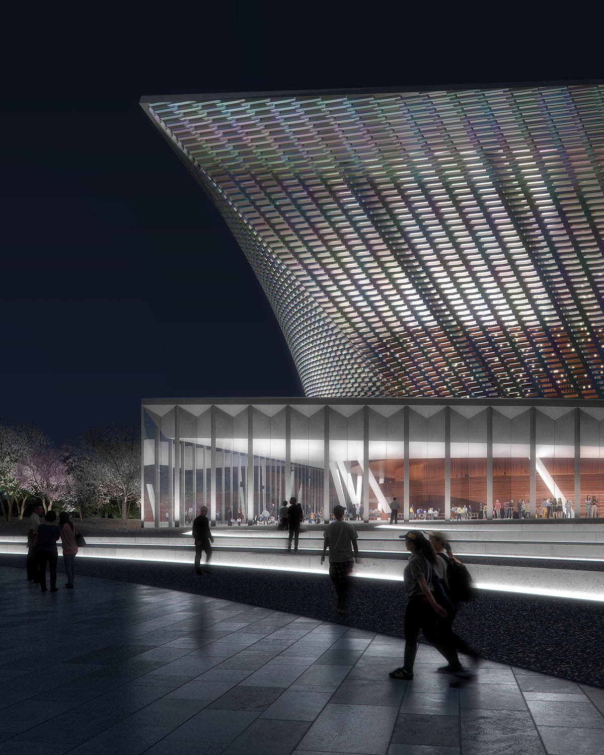 Sn&oslash;hetta unveils design for Xingtai Grand Theater in China with sweeping curtain-like facade