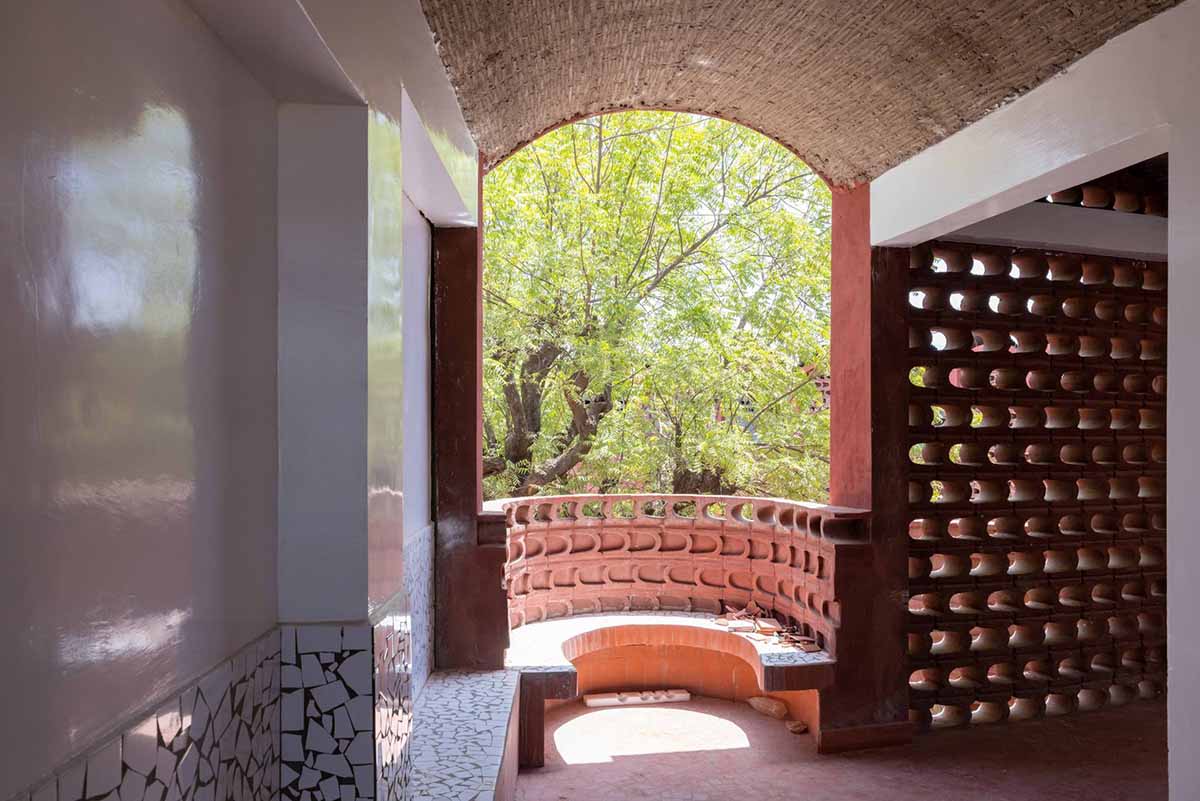 Manuel Herz Architects built curvilinear hospital with lattice-like brickwork in rural Senegal