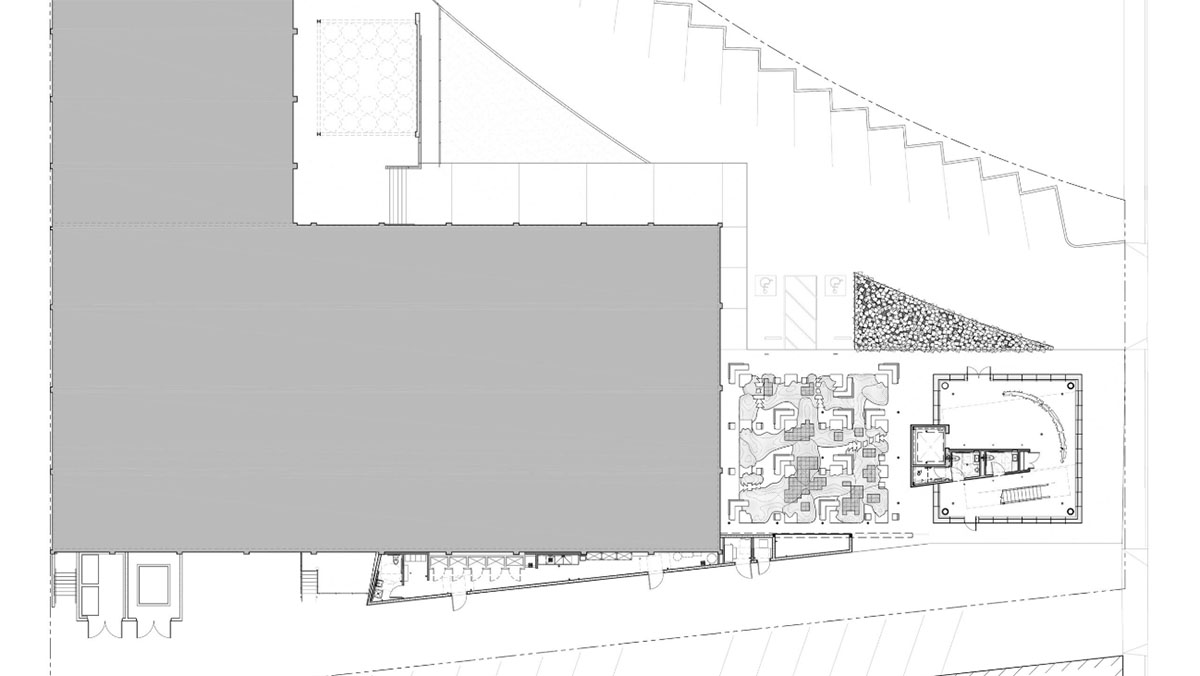 Eric Owen Moss completes Vespertine Restaurant with soft geometry and red fins in Culver City