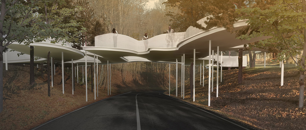 Architects propose sculptural footbridges in Latvia's Gauja National Park
