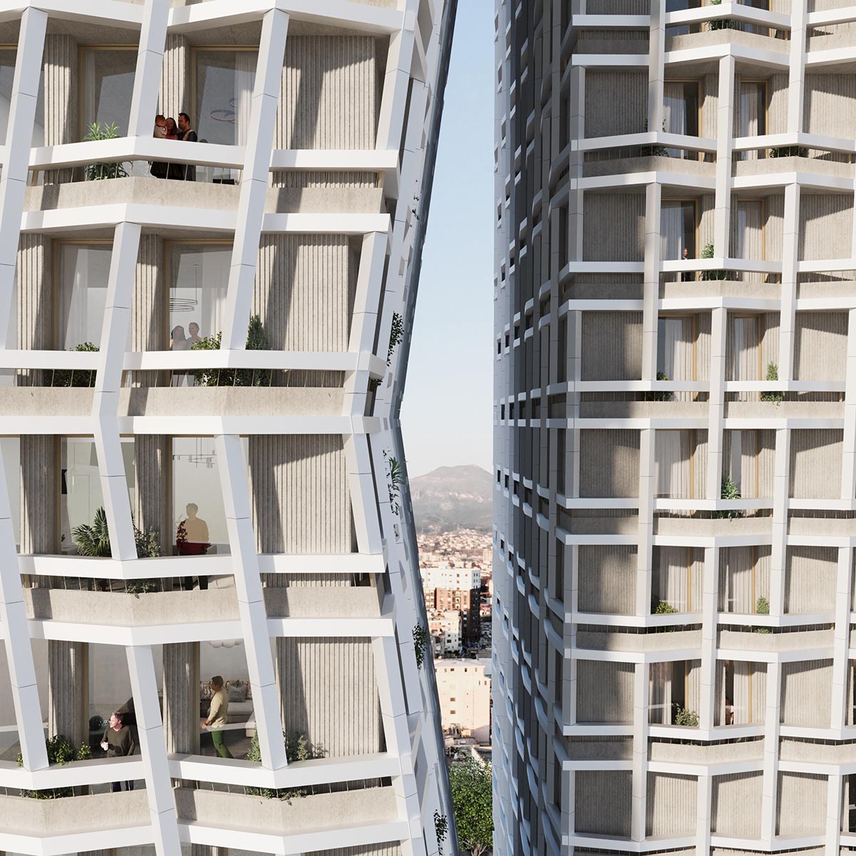 OODA unveils design for dancing Bond Towers for Tirana