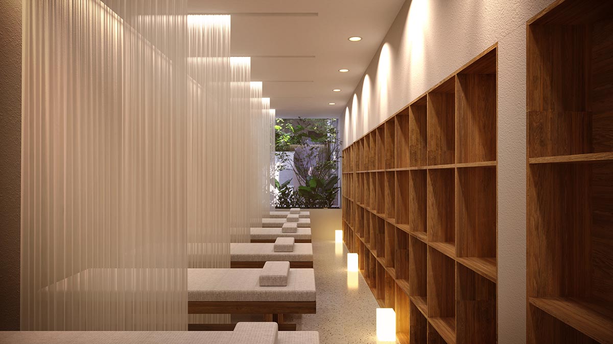 SAVA designs showroom wrapped by bulbous-formed planters on façade in Vietnam 